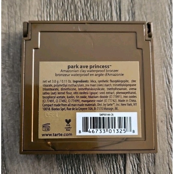 Tarte Amazonian Clay Waterproof Bronzer PARK AVE PRINCESS 0.11 oz TRAVEL Sz NWOB - Picture 3 of 3